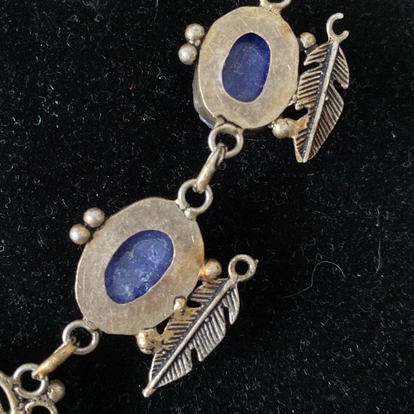 Silver and blue druzy stone necklace - Picture 12 of 16